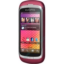 Красно-розовый телефон Alcatel One Touch 818 (Бердск)