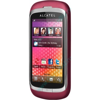 Красно-розовый телефон Alcatel One Touch 818 (Бердск)